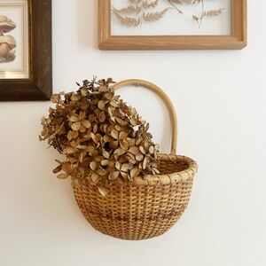 Vintage Woven Wall Basket / Pocket